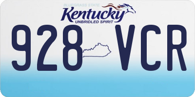 KY license plate 928VCR
