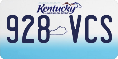 KY license plate 928VCS
