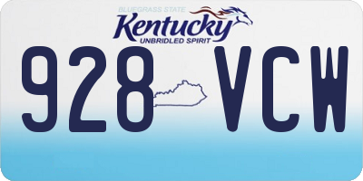 KY license plate 928VCW