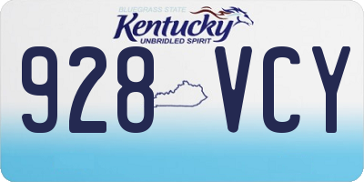 KY license plate 928VCY