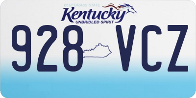 KY license plate 928VCZ