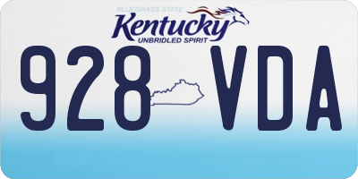 KY license plate 928VDA