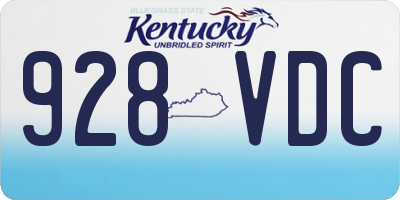 KY license plate 928VDC