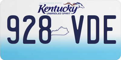 KY license plate 928VDE