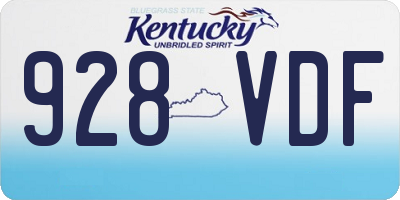 KY license plate 928VDF