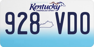 KY license plate 928VDO