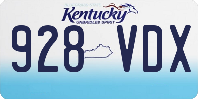 KY license plate 928VDX