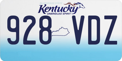 KY license plate 928VDZ