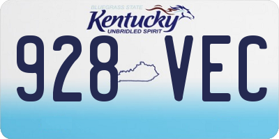 KY license plate 928VEC