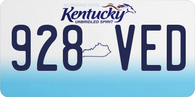 KY license plate 928VED