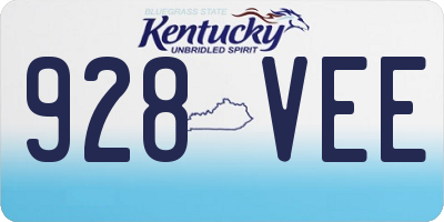 KY license plate 928VEE
