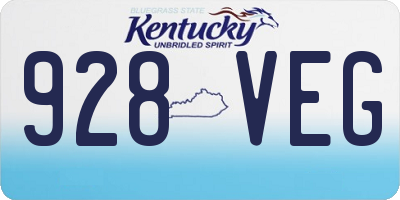 KY license plate 928VEG