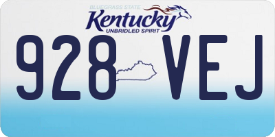 KY license plate 928VEJ