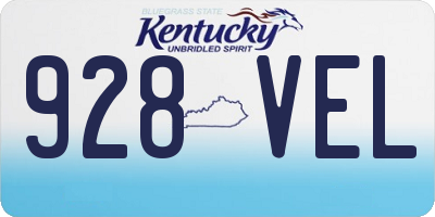 KY license plate 928VEL