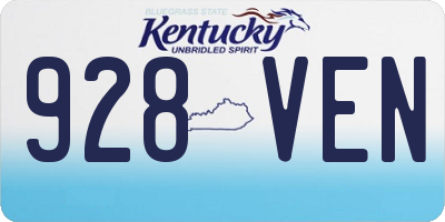 KY license plate 928VEN