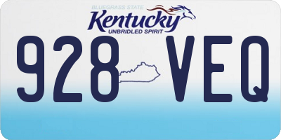 KY license plate 928VEQ