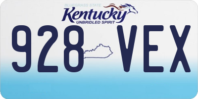 KY license plate 928VEX