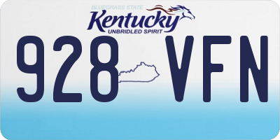 KY license plate 928VFN