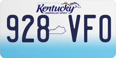 KY license plate 928VFO