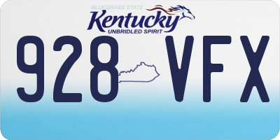 KY license plate 928VFX