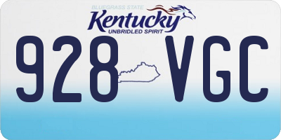 KY license plate 928VGC
