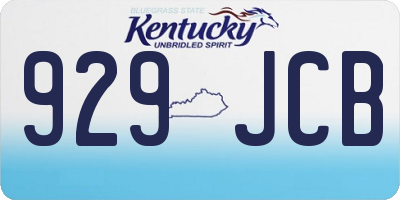 KY license plate 929JCB