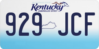 KY license plate 929JCF