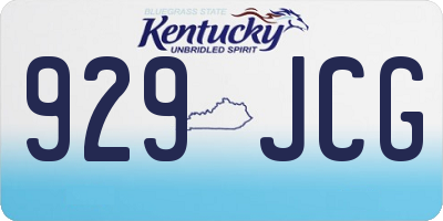 KY license plate 929JCG