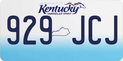 KY license plate 929JCJ