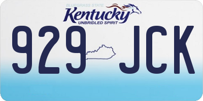KY license plate 929JCK