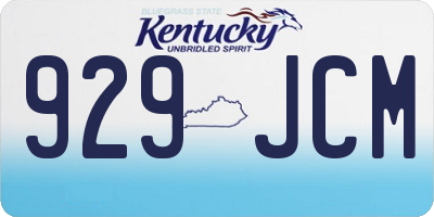 KY license plate 929JCM