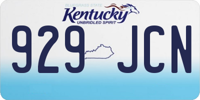 KY license plate 929JCN