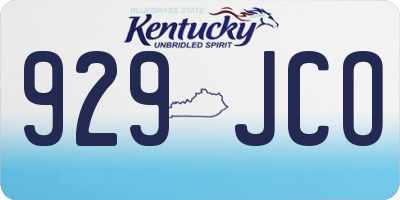 KY license plate 929JCO