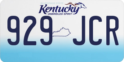 KY license plate 929JCR