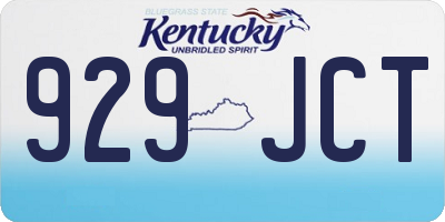 KY license plate 929JCT