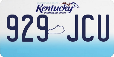 KY license plate 929JCU
