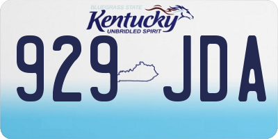 KY license plate 929JDA