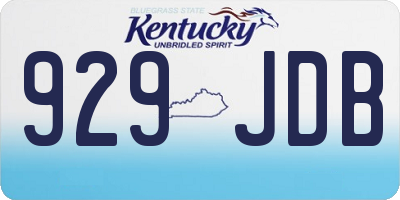 KY license plate 929JDB