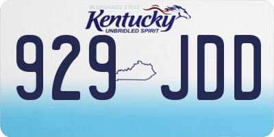 KY license plate 929JDD