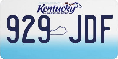 KY license plate 929JDF