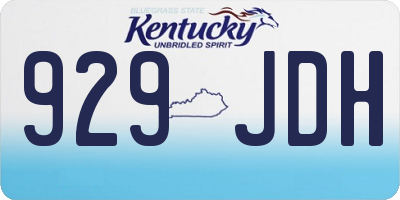 KY license plate 929JDH