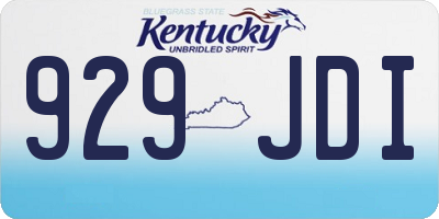 KY license plate 929JDI