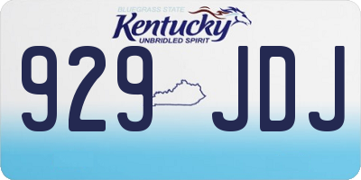 KY license plate 929JDJ