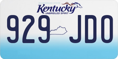 KY license plate 929JDO
