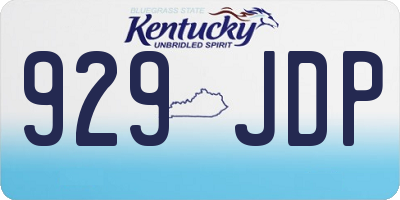 KY license plate 929JDP