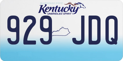 KY license plate 929JDQ