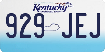KY license plate 929JEJ