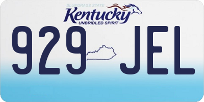 KY license plate 929JEL