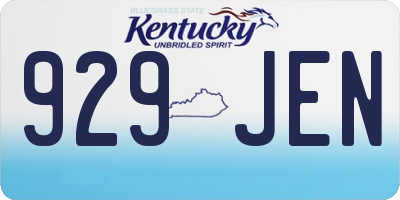 KY license plate 929JEN