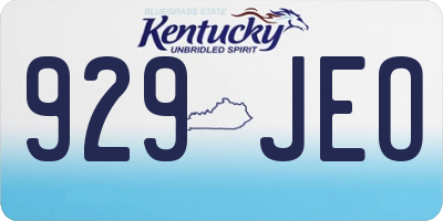 KY license plate 929JEO